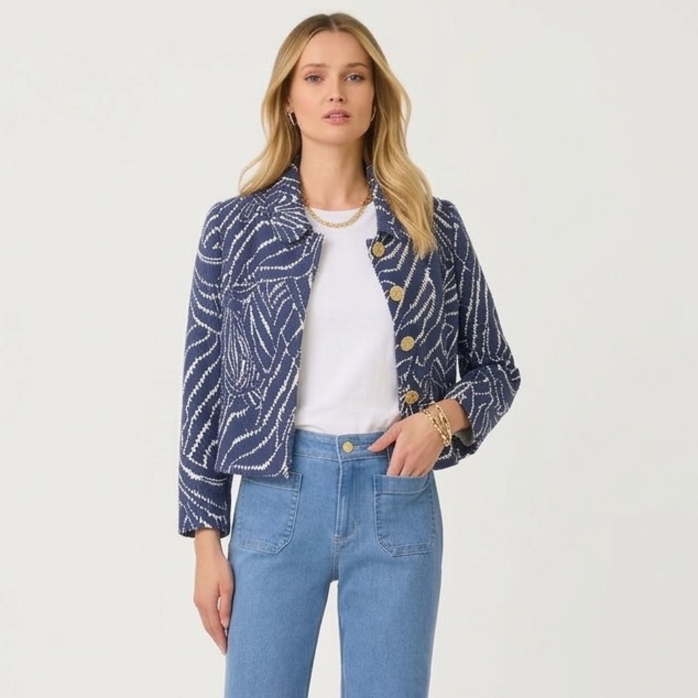 Lilly Pulitzer Cropped Graphic Jacket Size 0